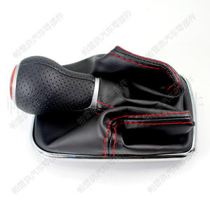 Pomo de Palanca de Cambios de Cuero para Audi A4 B6 y Volkswagen Golf4, 5 Velocidades, Ergonómico, con Costuras Rojas, Pieza de Repuesto para Automóvil - Product Image 3