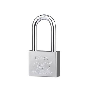 Extra Safety Padlock Rectangular Chrome Plated Spring Steel Home Security Lock - Product Image 1