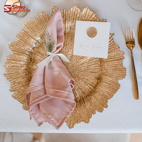 Assiettes de présentation en verre dorées fantaisie pour mariage en gros