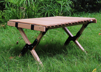 Table de pique-nique et barbecue portable en bois de hêtre massif pour l'extérieur, table de camping pliante en bambou, offre spéciale