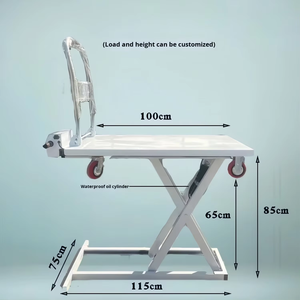 Chariot à plat électrique portable avec petit ascenseur à ciseaux monté sur véhicule de levage hydraulique pour le transport - Product Image 3