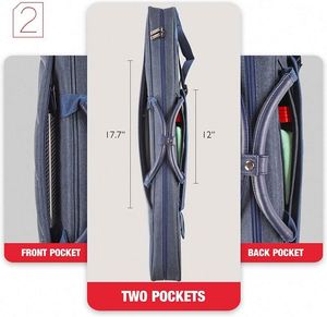 Estuche de transporte suave para tacos de billar y snooker, impermeable, de tela Oxford, ajustable, de doble correa, de fábrica BSCI. - Product Image 4