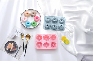 6 חללים תבנית סופגנייה סיליקון נון סטיק לשימוש חוזר מאפין קאפקייק סברין מחבת DIY מגש אפייה דקורטיבי - Product Image 5