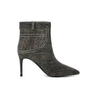 <span class=keywords><strong>Bottes</strong></span> Femme automne hiver <span class=keywords><strong>Bottes</strong></span> de cow-girl à bout pointu talons aiguilles robe élégante <span class=keywords><strong>Bottes</strong></span> courtes femmes bottines en Denim - Product Image 4
