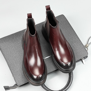Zapatos de Cuero de Alta Calidad para Hombre, Formales, de Negocios, con Punta Cuadrada, Sin Cordones, Impermeables, que Aumentan la Estatura, Hechos a Mano con Piel de Vacuno, para Otoño - Product Image 3