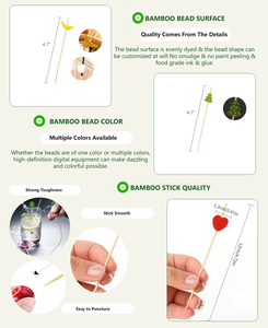 Tre tự nhiên Picks dùng một lần Flamingo tre Cocktail trang trí Pick hỗn hợp màu tre thực phẩm trái cây trang trí xiên - Product Image 4