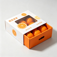 Ecologisch verantwoorde gerecycleerde golfkartonnen fruitdoos met reliëfdruk en aangepaste logo-druk, groothandel leverancier