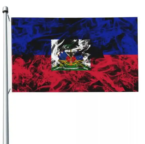 6 Designs hochwertige individuelle 100D Polyester-Flagge 3 × 5 Fuß USA Haiti vintage Flagge Amerika Haiti Outdoor Banner