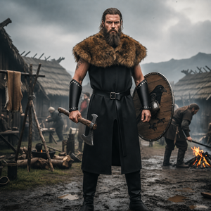 Robe de chevalier médiéval Renaissance pour homme, tenue de Viking, tunique de guerrier LARP, ensemble d'accessoires de costume d'Halloween - Product Image 2
