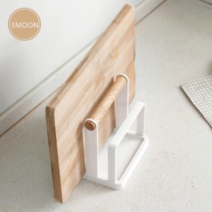 Cutting Board Rack for Kitchen <b>Pan</b> and Pot Lid Organizer Carbon Steel Wood Handle Shelves Cutting Board Holder Drain Rack - Product Image 3