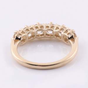 แหวนทองแท้ 10k 14k 18k ทรงโมอิสซาไนต์ ทรงโอแลนด์คัท แหวนแถว ดีไซน์เรียบง่าย หกเม็ด สำหรับผู้หญิง - Product Image 6