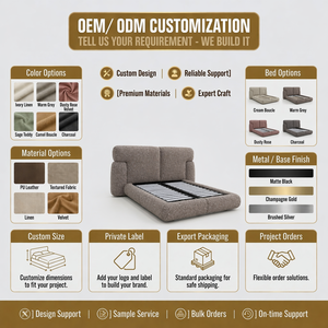 Cama Matrimonial Tapizada en Terciopelo Suave con Formas Redondeadas, Abrazo Materno, Relajante y Elegante para el Dormitorio Principal, 3 Años de Garantía - Product Image 3