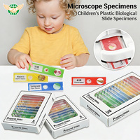 8pcs/Set Kids Plastic Prepared Microscope Slides Biological Animals Specimen Plants Insects Flowers Sample Accessories