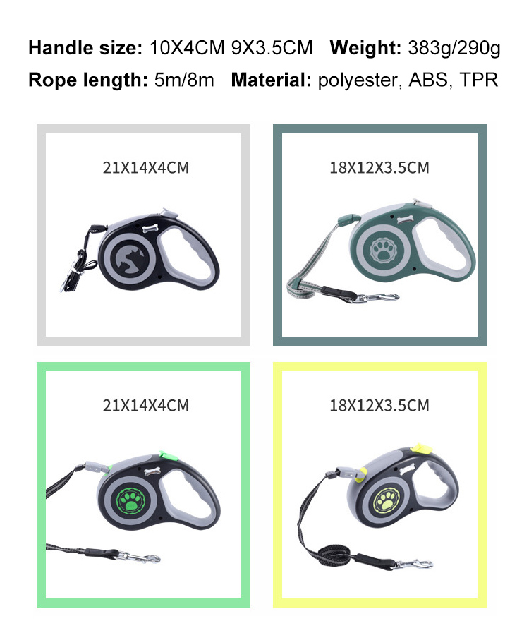 Manufacturer Durable Extendable Pet Leash Rope Abs Retractable Pet Training Dog Rope Leash
