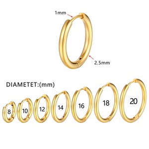 Boucles d'oreilles unisexes en acier inoxydable pour piercing léger au lobe de l'oreille, petites boucles d'oreilles en or rose coloré pour fille - Product Image 5
