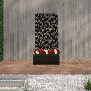Jardinière décorative en métal découpé au laser, style moderne, écologique, noire, avec clôture d'intimité, pour la maison et le jardin - Product Image 4