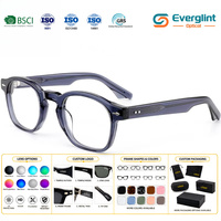 Lunettes de vue anti-lumière bleue en acétate tendance, monture large unisexe, verres anti-lumière bleue pour myopie, vente en gros
