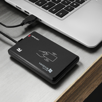 Lector de Tarjetas de Control de Acceso RFID USB Inteligente de 13.56 MHz, Segunda Generación, ISO 14443A, de Escritorio, Plástico ABS, Sin Contacto, RS232, Lectura de 0-3 m