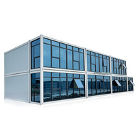 Bureau conteneur détachable préfabriqué emballage plat mini conteneur maison préfabriquée à 2 étages