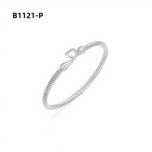 เอมี่ เอมี่แฟชั่นกำไลข้อมือชุบเงินรูปหัวใจสร้อยข้อมือผู้หญิงสไตล์คลาสสิกของขวัญเครื่องประดับ B1121 - Product Image 1