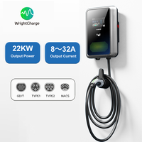 Estación de Carga para Vehículos Eléctricos de 22KW Trifásica Inteligente con RFID, WiFi, OCPP, Balanceo Dinámico de Carga, Pantalla LCD, Certificación CE, Aprobación TUV, WrightCharge