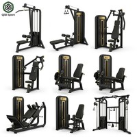 Appareil de musculation à charges sélectionnables, machine à poulies professionnelle, série complète : Lat Pulldown, Leg Press, Chest Press, finition mate