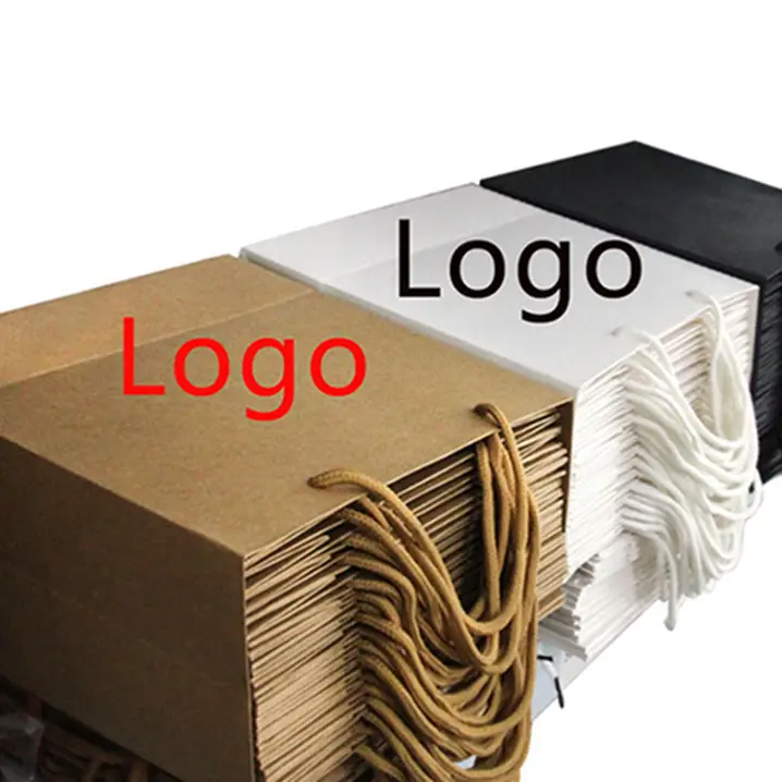 Custom Brand自分のロゴとLogo紙袋紙袋ハンドルと弓紙袋と独自のロゴギフト