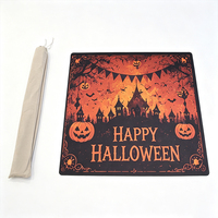 Tapis de Mahjong Américain Halloween - 33 pouces, 2 mm, en polyester et caoutchouc naturel, résistant à l'usure, pour soirées de jeu, avec motifs personnalisés, fournisseur