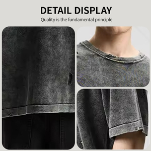 เสื้อยืดคอตตอน 100% น้ำหนัก 280 กรัม ทรงโอเวอร์ไซส์ ขายส่ง ระบายอากาศได้ดี เป็นมิตรกับสิ่งแวดล้อม สไตล์วินเทจ ลำลอง สตรีทแวร์ รับผลิตแบบ OEM สำหรับทุกเพศ พิมพ์ลายได้ - Product Image 5
