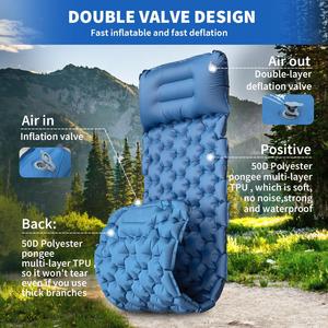 Ultra-léger TPU Topper <span class=keywords><strong>Camping</strong></span> coussin de couchage confortable Air Mat intégré <span class=keywords><strong>pompe</strong></span> <span class=keywords><strong>à</strong></span> <span class=keywords><strong>pied</strong></span> pour sac <span class=keywords><strong>à</strong></span> dos voiture voyage tentes randonnée - Product Image 4