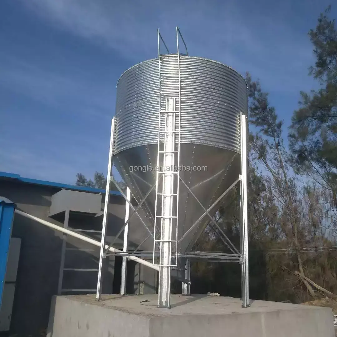 Poultry farm usado 6 ton silo grão armazenamento silos com sensor de nível arroz seco