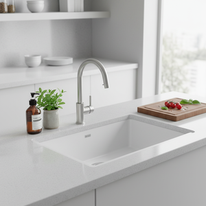 [BAEKJO] Évier fonctionnel en émail blanc 540 avec rembourrage insonorisant épais et bords d'évier faits à la main et nettes - Product Image 3