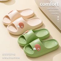 Sandales d'intérieur pour femmes à semelle épaisse, bout ouvert, légères, douces, respirantes, antidérapantes, pantoufles de bain, dessin animé, confortables, plates, toutes
