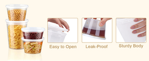 Contenedores de Alimentos con Tapas de 8 oz, 500 Sets - Envases Redondos Apilables de Plástico Transparente y Duradero para Comida, Snacks, Comida para Llevar y Preparación de Comidas, 1 Taza - Product Image 5