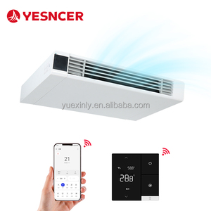 Sistema de agua OEM, <span class=keywords><strong>bobina</strong></span> de <span class=keywords><strong>ventilador</strong></span> de techo hidrónico FanCoil expuesto delgado con termostato Wifi para calefacción y refrigeración de hotel con enfriador - Product Image 3