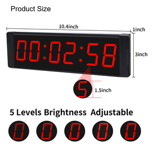 Horloge électronique numérique à affichage LED de 1,5 pouce, alimentée par prise Type-C et rechargeable, avec télécommande et bouton de démarrage/arrêt - Product Image 2
