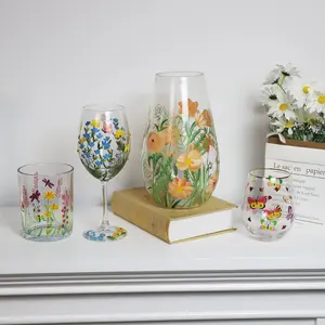 Aquarel Bloem Vlinder Drinkglazen Wilde Bloem Beker Bekers Voor Feestartikelen Geschenken