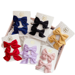 Barrettes Papillon en Tissu Style Coréen pour Enfants, Pinces à Cheveux Mignonnes Faites à la Main pour Filles, Épingles à Cheveux Couleur Unie Douces pour Enfants, Accessoires de Fête <span class=keywords><strong>MIYU</strong></span> - Product Image 1