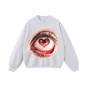 Hiver, Sweat à capuche en coton coupe ample, imprimé motif personnage à grande bouche, style rétro hip-hop américain, parodie, High Street - Product Image 6