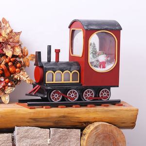 Mini train de Noël, jouet cadeau avec musique, lumière et <span class=keywords><strong>neige</strong></span> qui tombe, pour enfants, décorations artisanales de Noël - Product Image 2