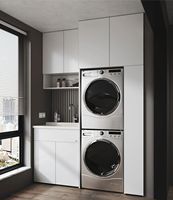 Meubles de maison multifonctionnels Offres Spéciales modernes Armoires de buanderie imperméables et durables avec évier et fermeture en douceur