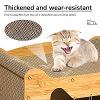 Maison de jeu pour chat pliable de luxe en bois et carton, écologique, avec griffoir et clochette pour usage intérieur