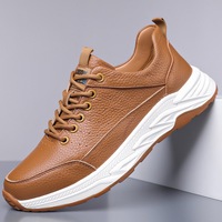 Prêt à expédier – Baskets décontractées d'été pour hommes en cuir de vachette grainé à lacets, en stock, chaussures de sport, faible MOQ, 3 couleurs assorties