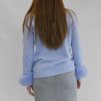 Pull en cachemire tricoté pour femmes Tyan, col demi-haut, tissu mélangé, pull tricoté doux avec fourrure de renard véritable