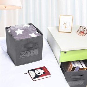 Cubes <span class=keywords><strong>de</strong></span> <span class=keywords><strong>rangement</strong></span> pliables en tissu <span class=keywords><strong>avec</strong></span> fenêtre pour étiquettes, bacs <span class=keywords><strong>de</strong></span> <span class=keywords><strong>rangement</strong></span> en tissu, paniers <span class=keywords><strong>de</strong></span> <span class=keywords><strong>rangement</strong></span> - Product Image 6