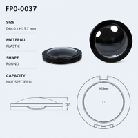Boîtier compact rond en PP noir avec fenêtre transparente pour poudre pressée, emballage cosmétique personnalisable avec logo