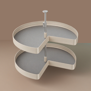 <span class=keywords><strong>Mueble</strong></span> <span class=keywords><strong>de</strong></span> Esquina para <span class=keywords><strong>Cocina</strong></span> Moderno y Minimalista con Acabado Champán, Base <span class=keywords><strong>de</strong></span> Aluminio y Madera, Cajón Giratorio con Herrajes para Almacenamiento - Product Image 6