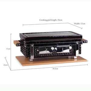 Auplex Square Hibachi Japanese Charcoal Ceramic Kamado Grill for Indoor or Outdoor <strong>BBQ</strong> <strong>Camping</strong> - Product Image 1