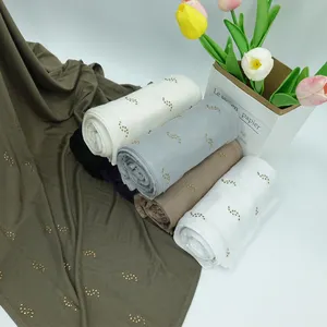 Sex new design jersey Hijab scarf muslim wholesale cheap dubai jersey cotton with stone hijab scarves