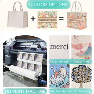 <span class=keywords><strong>Sac</strong></span> fourre-tout esthétique à motif floral en toile de coton enduite imperméable, réutilisable pour les courses, directement de l'usine professionnelle - Product Image 2